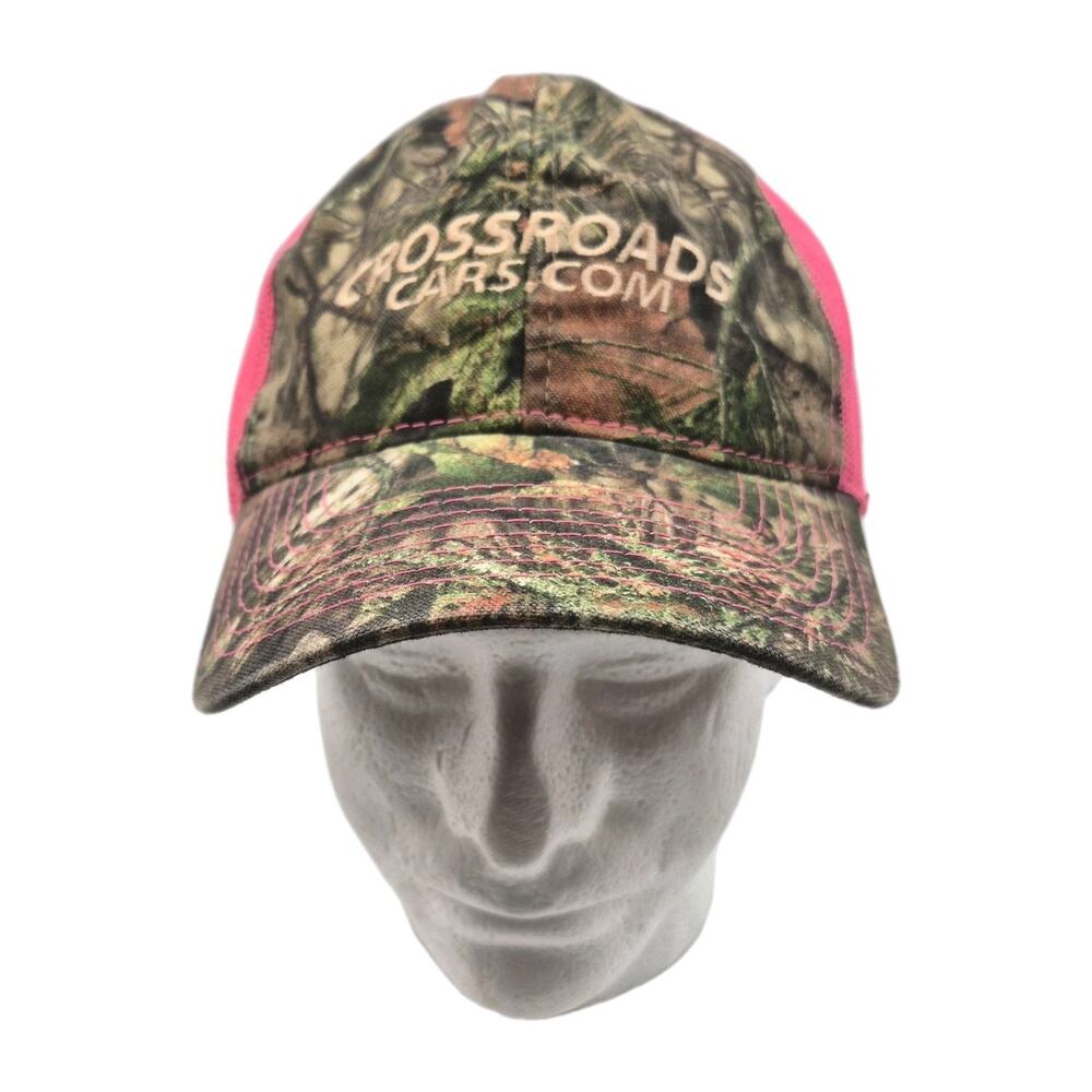 Camo Pink Mossy Oak Trucker Cap Crossroads Cars One Size Snapback NEW